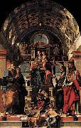 Bartolomeo Montagna Madonna and Child Enthroned with Saints oil on canvas